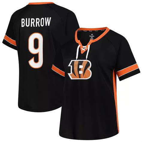 Women's Fanatics Joe Burrow Black Cincinnati Bengals Plus Size Name ...