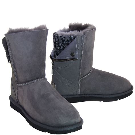 3 Button Ugg Boots black - Premium Quality - Made in Australia