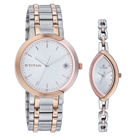 Buy Online Titan Quartz Analog Silver Dial Watch for Couple ...
