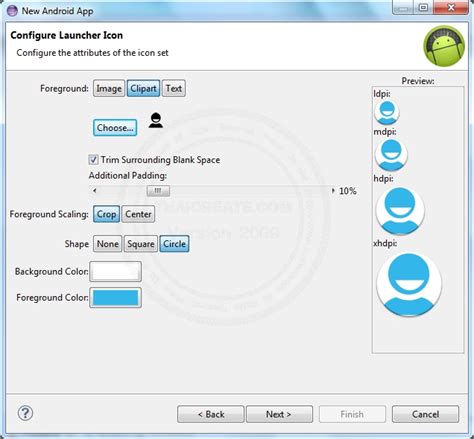 Create Android App in Eclipse 的图像结果