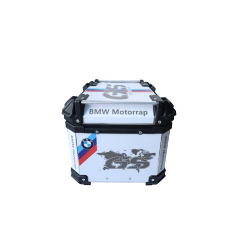 Aluminium 45 Litre Graphic BMW GS White Top Box | Motocare