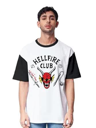 Buy crazymonk Hellfire Club Oversized T-Shirt- White- S at Amazon.in
