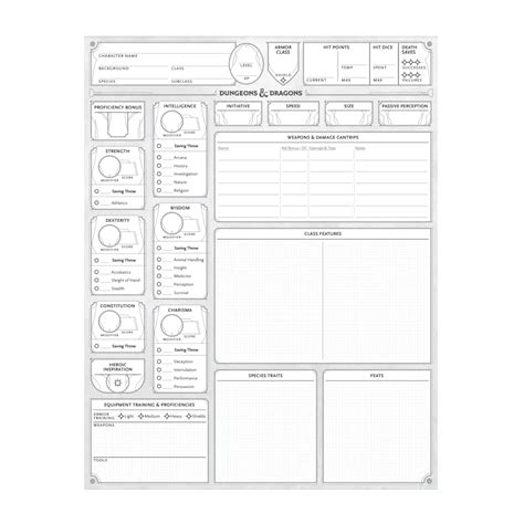 Dd 5e Character Sheet Pdf Free Download