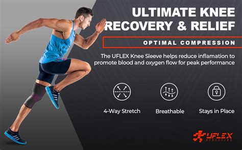 UFlex Athletics Knee Compression Sleeve Support for Women and Men ...