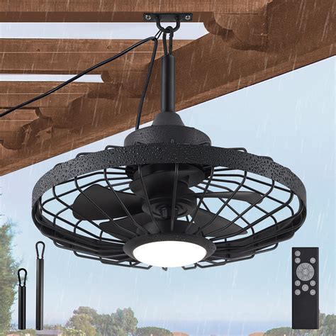 LEDIARY 20" Outdoor Ceiling Fans with Lights and Remote Control ...