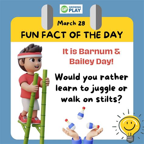March 28 - Barnum & Bailey Day - Growing Play