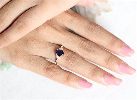 Petite Flower Cluster Ring Silvershake Oval Gemstone Flower Cluster ...