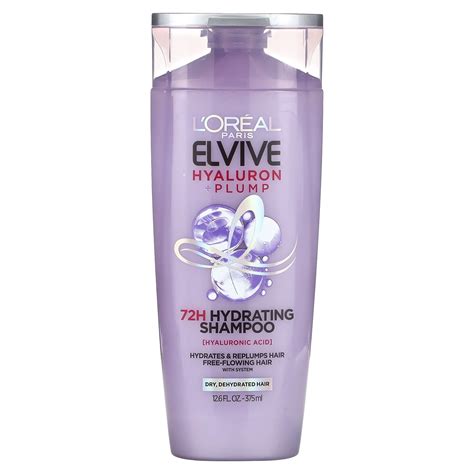 L'Oréal, Elvive, Hyaluron + Plump, 72H Hydrating Shampoo, Dry ...