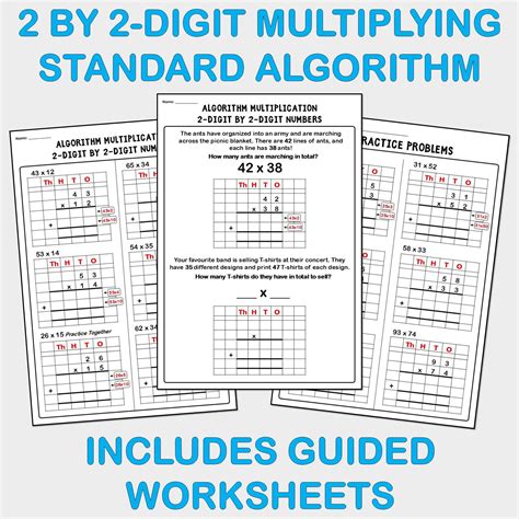 Standard Algorithm Multiplication 2-Digit by 2-Digit Numbers PowerPoint Slides - Math Activities ...