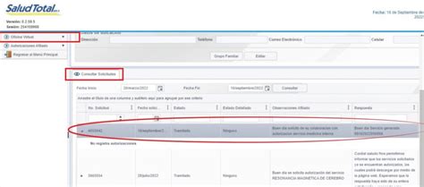 Solicitud y consulta de autorizaciones en Salud Total