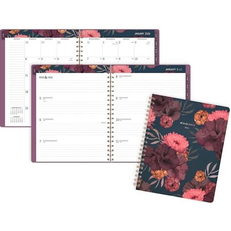 AT-A-GLANCE Dark Romance Weekly Monthly Planner Floral Artwork 11 x 8.5 ...