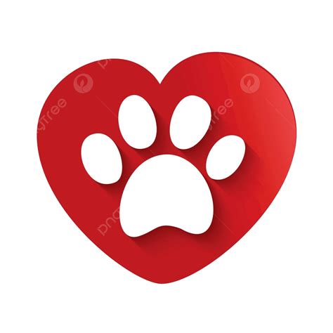 Paw Print Over Heart Shape Dog Heart Outline Vector, Dog, Heart ...