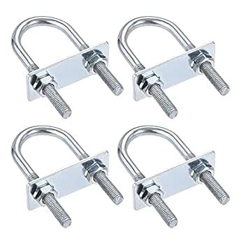 uxcell Round U-Bolt 1.22"(31mm) Inner Width 90mm Length Steel M8 with ...
