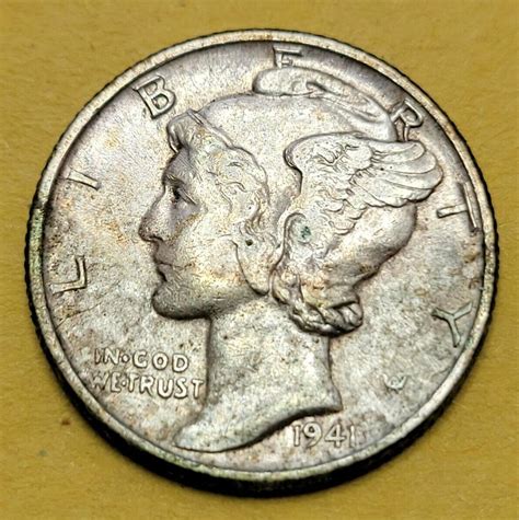 3 Mercury Dimes WWII Era 1941S Unc,1941 AU/Unc & 1945 Micro S F+ 220213 ...