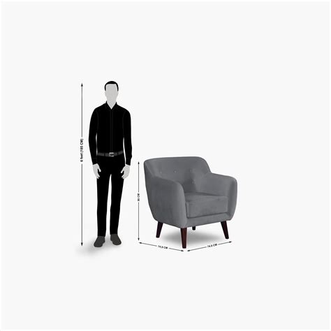 Buy Riki Fabric 1-Seater Sofa - Grey from Home Centre at just INR 28180.0