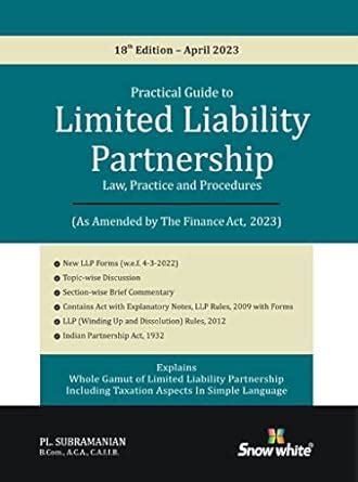 Buy Snowwhite's Practical Guide to Limited Liability Partnership ( LLP ...