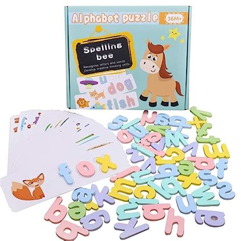 Anjetan Wooden Letter Spelling Toy Preschool Alphabet Educational ...