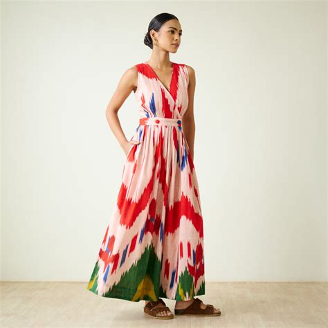 Buy Athena Slub Cotton Wrap Dress - Baby Pink | Rustorange