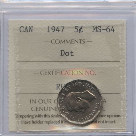 1947 Five Cents - Dot - Geoffrey Bell Auctions
