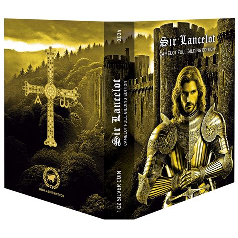 SIR LANCELOT Camelot Gold Gilded 1 Oz Silver Coin Niue 2024