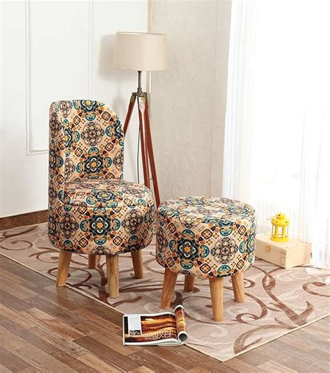 NACIA Printed Ottoman Pouffes Chair Stool for Living Room Furniture ...
