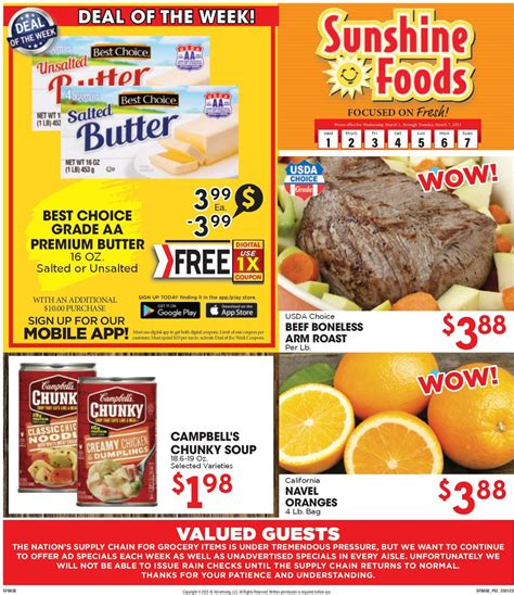 Sunshine Foods Ad Circular - 03/01 - 03/08/2023 | Rabato