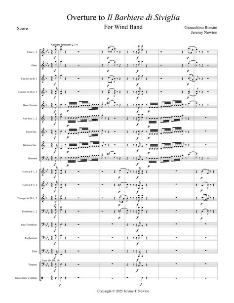The Barber of Seville Overture (arr. Jeremy Newton) by Gioachino Rossini Sheet Music for Concert ...