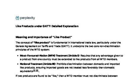 Like Products under GATT: Detailed Explanation of Meaning & Importance ...
