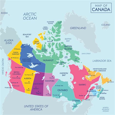 Map of Canada With Regions Name 22095904 Vector Art at Vecteezy