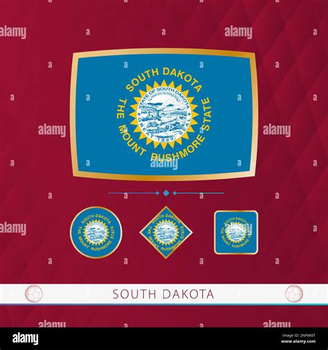 Set of South Dakota flags with gold frame for use at sporting events on ...