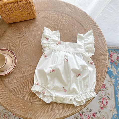 Flower embroidered romper – BabyMonk
