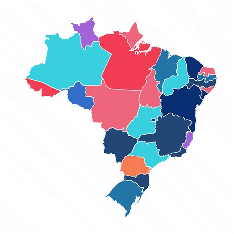 Multicolor Map of Brazil With Provinces 25841947 Vector Art at Vecteezy