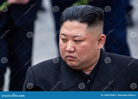 Portrait of the Secretary General of the DPRK North Korea Kim Jong Un ...