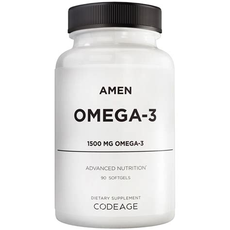 AMEN Omega-3 EPA DHA Fatty Acids Fish Oil - Brain Health & Cognition ...