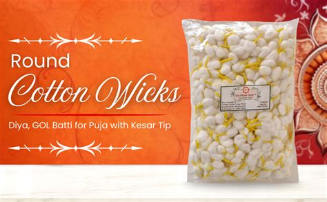 Om Phool Batti Round Cotton Wicks for Diya, GOL Batti for Puja with ...