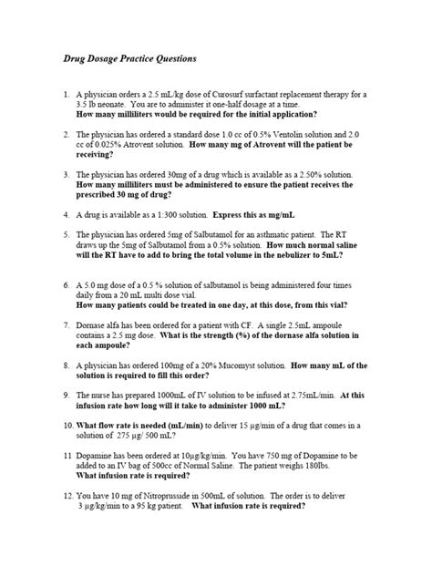 Image result for Basic Medication Exam Practice Questions