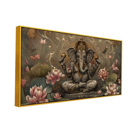 Lord Ganesha Vintage Canvas – Traditional Indian Decor – Decors Mantra
