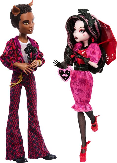 Monster High Draculaura and Clawd Wolf Collectible Dolls, Howliday Love ...