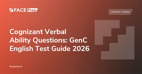 Cognizant Verbal Ability Questions: 2026 GenC Guide