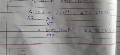 Calculate the entropy change involved in conversion of one mole (18g)of ...