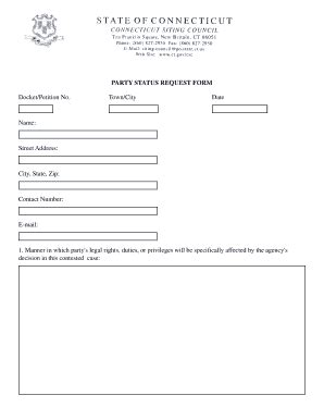 Fillable Online PARTY STATUS REQUEST FORM - Connecticut Fax Email Print ...