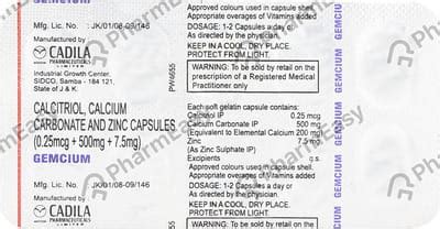 Gemcium Strip Of 10 Softgel Capsules: Uses, Side Effects, Price ...