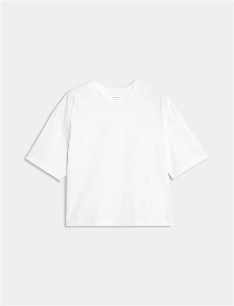 Buy Pure Cotton Crew Neck Boxy T-Shirt at Marks & Spencer