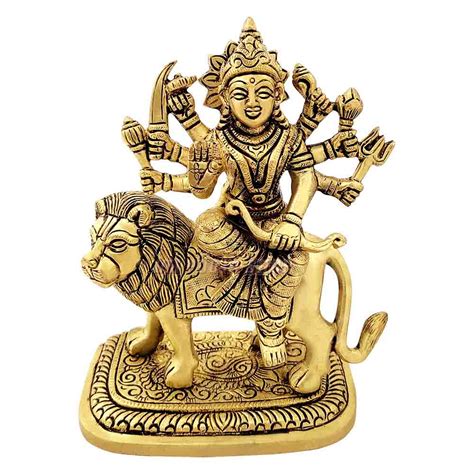 Buy Ashtabhuja Maa Durga Sherawali Idol in Brass online