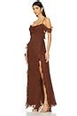 Shona Joy Blair Ruffle Cowl Maxi Dress in Cocoa | REVOLVE