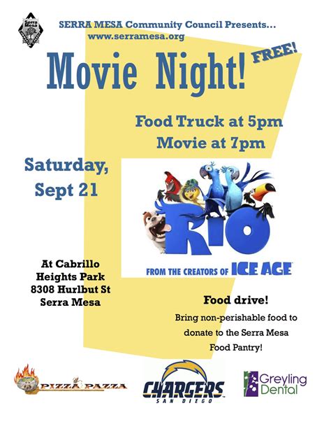 Community Movie Night 9/21! – Serra Mesa Community Council
