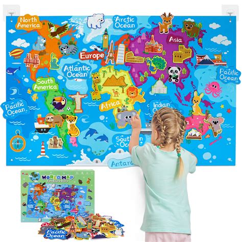 Buy Taika World Felt Set, Felt World with World Famous s, Educational ...