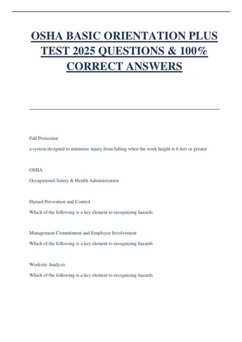 Image result for Basic Orientation Plus Test Questions