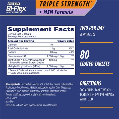 Osteo Bi-Flex Triple Strength(5) with MSM, Glucosamine Joint Health Supplement, Coated Tablets ...