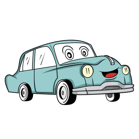 Classic Car Cartoon Illustration 14486294 Vector Art at Vecteezy